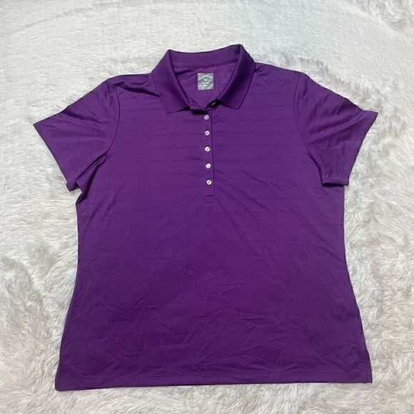 Callaway Golf Polo Shirt Purple Opti Dri Tech Size XL Cooling Wicking - Picture 2 of 8